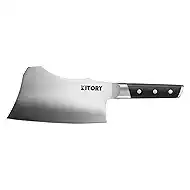 Kitory Meat Cleaver for bones and frozen meat - 7 inch German High Carbon Stainless Steel Kitchen Chopping Knife Blade, Ergonomic Wodden Handle with Enhanced Bolster - Gifts Box Included