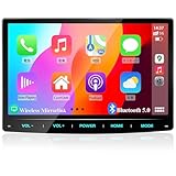 PORMIDOAUTO ディスプレイオーディオ 10.1インチ 2din 大画面の高精細QLED液晶パネル採用【Carplay Android Auto/ミラーリング ワイヤレス/有線接続対応】YouTube地図ナビなどのアプリ対応 カーオーディオ WiFi/Bluetooth音樂・通話/USB/RCA/日本FMラジオ機能搭載 ステアリング/バックカメラ連動 技適取得済み品【PRA102】