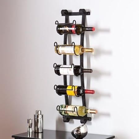 Stand Wallah Wine Glass Rack,Wine Bottle Shelves,Wall Mounted Wine Rack Black (Holds 5 Bottles)-image-17