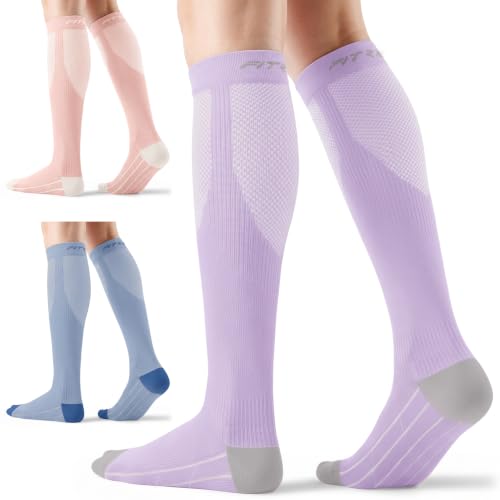 Image of FITRELL 3 Pairs Compression Socks for Women and Men 20-30mmHg-Circulation Support Socks
