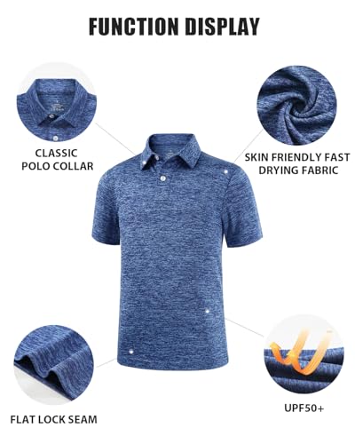 Ullnoy Boys Short Sleeve Polo Shirt Moisture Wicking Golf Shirt Kids School Camp Uniform Shirts Boys 4 Pack2