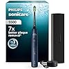 Philips Sonicare 5500, spazzolino elettrico sonico con 2 modalità, avviso di pressione, EasyStart, Smartimer e BrushPacer, blu navy, modello HX7113/01 [Nuova tecnologia]