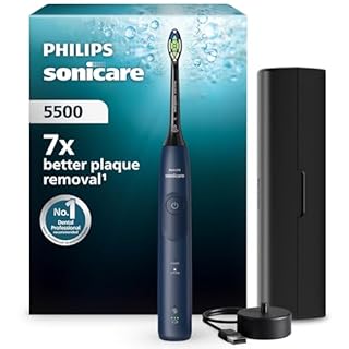 Philips Sonicare 5500, spazzolino elettrico sonico con 2 modalità, avviso di pressione, EasyStart, Smartimer e BrushPacer, blu navy, modello HX7113/01 [Nuova tecnologia]