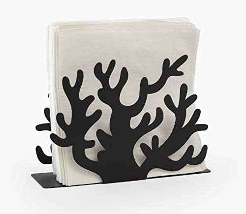 Mango Steam Tabletop Napkin/Tissue & Letter Holder for Home, Kitchen, Restaurants (Flower/Aloha, Black)