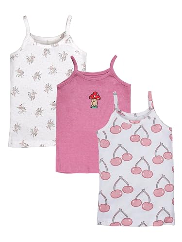 Image of KiddoPanti Girls 100% Cotton Printed Camisoles Tank Top Slips Pack of 3