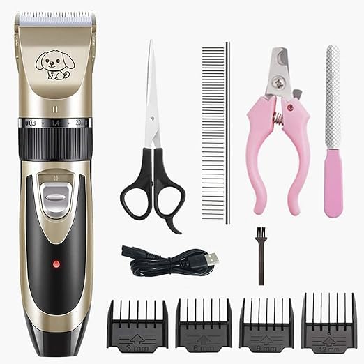 GUDDIES Dog Shaver Pet Electric Hair Clipper Kit Low Noise USB Charging with 4 Adjustable Combs for Cat Dog (Gold) (B0DFMJGF8M) Amazon Price History, Amazon Price Tracker