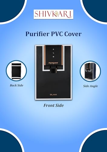 Image of Water Purifier Cover Compatible with Aqquaguard Glam /Enrich RO+UV Stainless Steel - Dustproof & Waterproof Body Protection Cover with Transparent Front Window & Velcro Closure