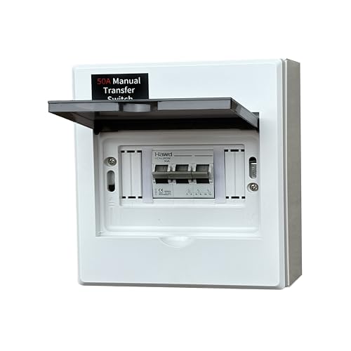 50A Generator Transfer Switch, Manual Transfer Switch, 120/240V, 12000W Capacity,