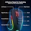 Redragon M612 PRO RGB Gaming Mouse, 8000 DPI Wired/Wireless Optical Mouse with 9 Programmable Buttons & 7 Backlit Modes, BT & 2.4G Wireless, Software Supports DIY Keybinds Rapid Fire Button