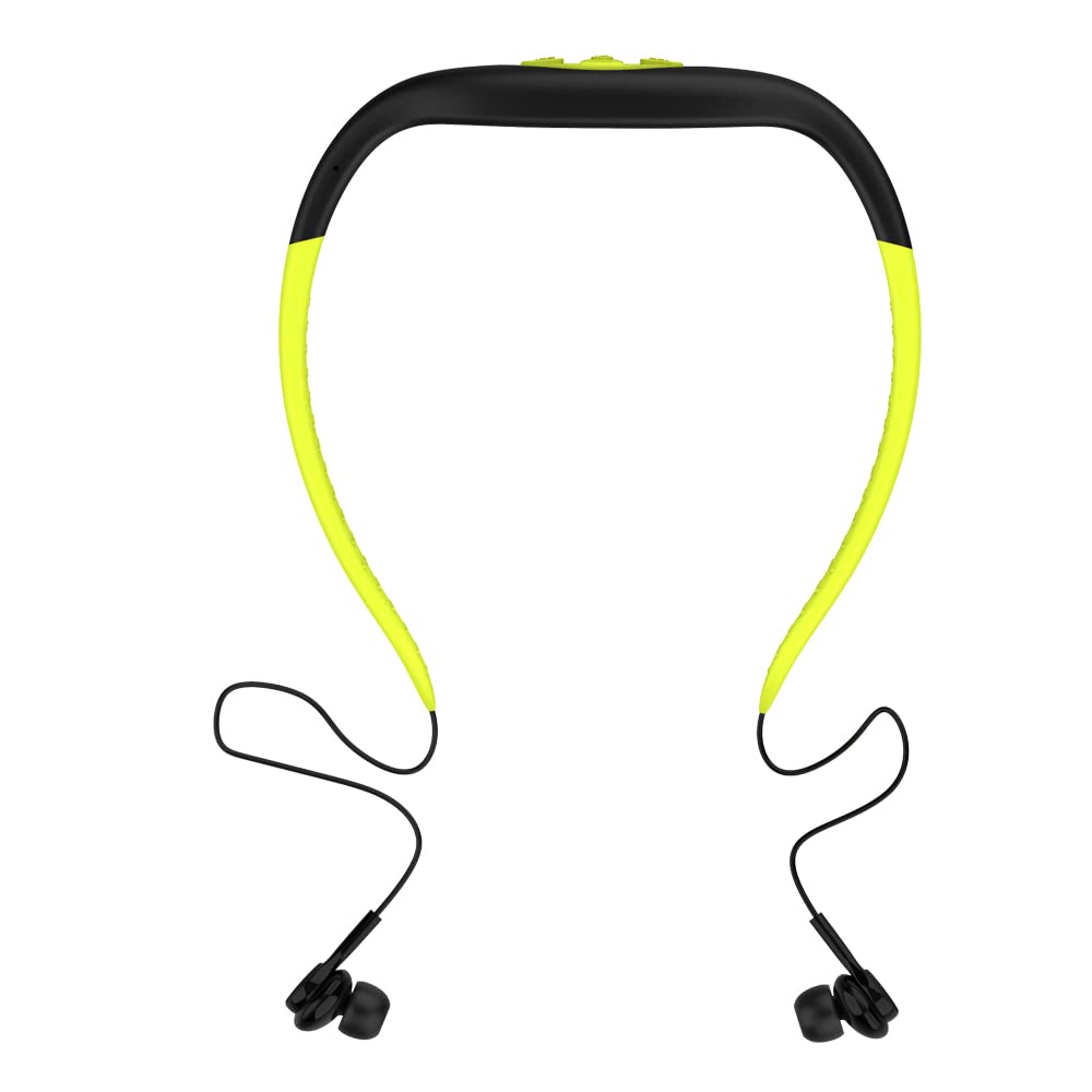Lettore musicale impermeabile Mp3, 8 GB di memoria, Hi-Fi Stero, radio FM, auricolare Bluetooth per nuoto, surf, corsa, sport (giallo)
