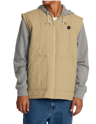 RVCA Mens Puffer Jacket - Grant Puffer | Khaki, Small at Amazon