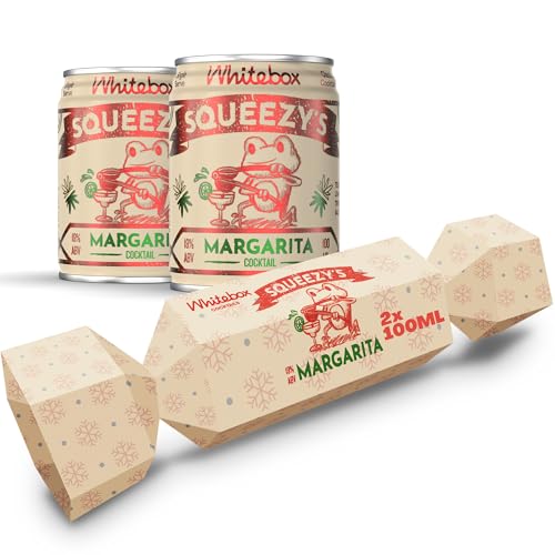 WHITEBOX COCKTAILS Single Serve Squeezy’s Margarita Cracker, 2 Cans | Tangy Lime Blend with Tequila | Alcoholic Drinks Collection 2x100ml