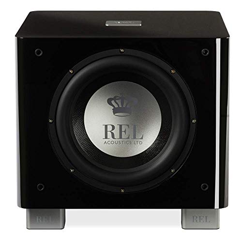 Image of REL T /9x 10-Inch Powered Subwoofer - Sealed Design with Class AB Amplifier, RCA Inputs, and Deep Bass for HiFi Stereo Systems, Home Theater, and Surround Sound - High Gloss Black Finish