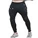 EU Men's Joggers Pants Gym Workout Pant Running Trousers with Pockes Large Black