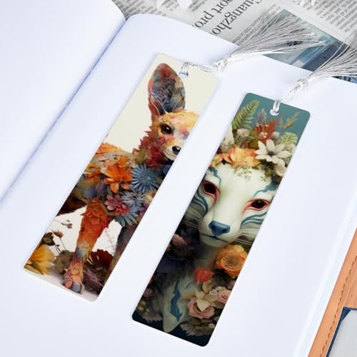 6 marque-pages animaux floraux à pompons pour lecture quotidienne - 5