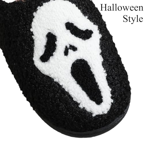 Cotton Slippers Halloween Ghost Face Horror Skull Indoor Novelty Warm Anti-Slip Soft Comfy Spooky Multicolor Gift4