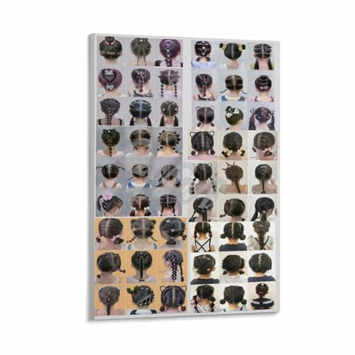 Kids' Braided Hairstyles Tutorial Poster Barber Shop Cute Hair Ideas