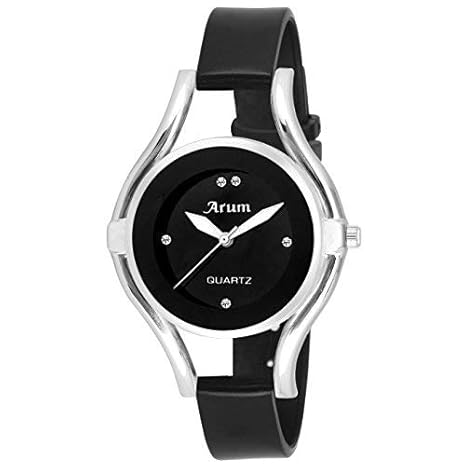 Arum Analogue Black Dial Women's Watch -Asww-005