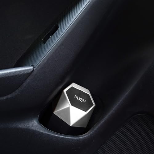 Image of Ginsco Car Trash Can with Lid, Cup Holder Garbage Can for Car, Garbage Bin Cars Accessories for Interior, Leakproof Small Trash Bin, Mini Trash Can for Cars, Home, Office (2, Silver)