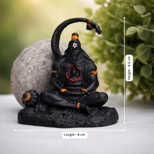 Image of VAMA Hanuman Idol with Shree Ram in Heart | Energized at Narsingh Hanuman Temple | Divine Protection, Strength, Courage & Devotion | Spiritual Idol for Home Temple & Office
