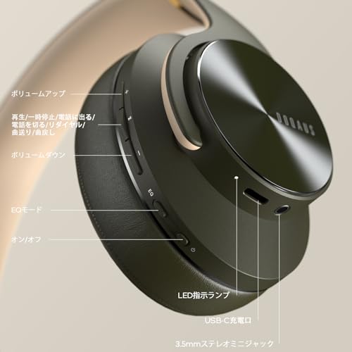 DOQAUS ヘッドホン Bluetooth5.3 ワイヤレスヘッドホン 最大80時間連続再生 3EQサウンドモード オーバーイヤーヘッドホン マイク内蔵 有線対応 密閉型 メモリーフォーム 耳に優しい 携帯・パソコン・ウォークマン対応 LIFE3 商品画像7