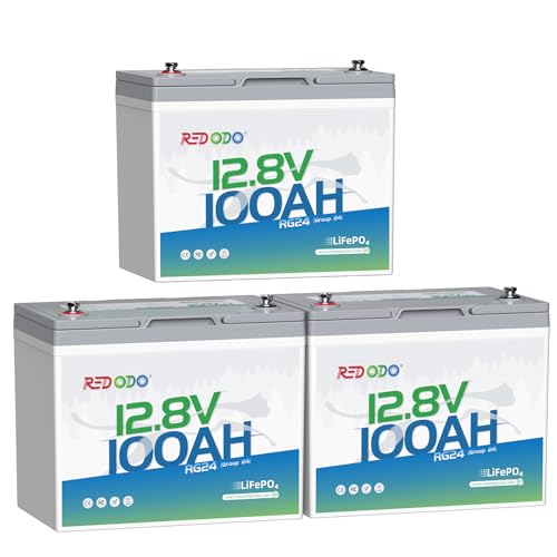 Image of Redodo 3 Pack 12V 100Ah Group24 Lithium Battery