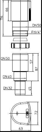 Aireador de tubos HL903 DN50