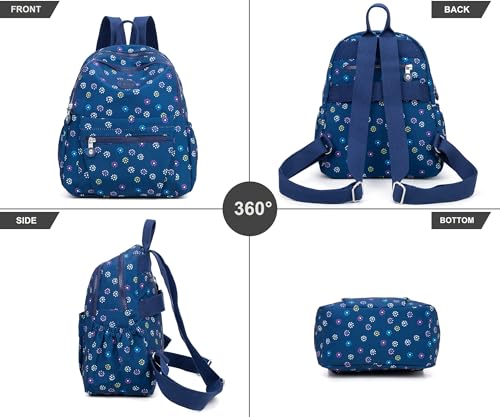 Image of Pealwel Mini Backpack Purse for Women,Small Nylon backpacks for Ladies Backpacks Women Anti Theft Travel Bag (Floral)