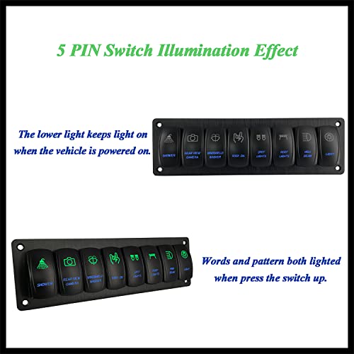 Image of Customize Marine Switch Panel Waterproof 12V Rocker Switch Panel with Pre-Wired Jumper Wires for Car Boat Yacht Bus Van SXS 12V /20A 24V /10