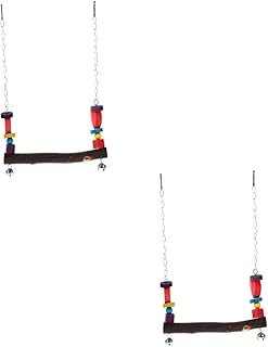 Mipcase 2 Pçs Brinquedo Papagaio Brinquedos Para Pássaros Pequenos Brinquedos De Equilíbrio Periquito Suporte De Papagaio Poleiro Suporte De Papagaio Vara Gaiola De Periquito Rede Balanço