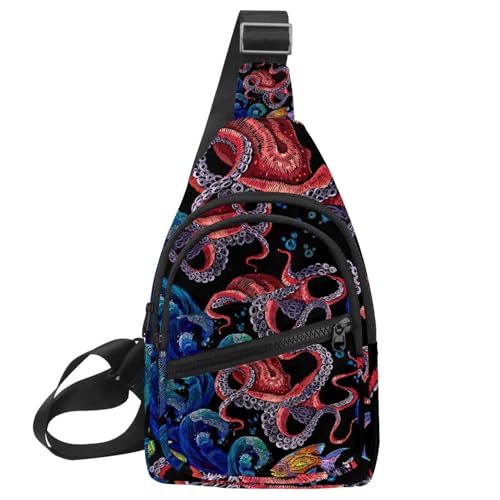 Mochila cruzada con estampado de leopardo sin costuras y doble asa de hombro
