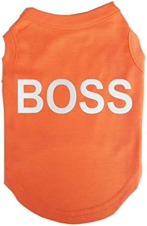 TOPSOSO Fashion Shop Boss Letter Printing Cotton Dog T-Shirt Multi Color for Choose-Orange M …