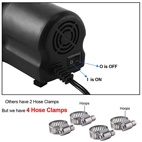 Oil Change Pump Extractor for Boat,Tubes,Truck, RV,ATV, Riding Mowe,12V 60W Marine Oil Change Pump and Electric Oil Pump with 2 Durable Anti-corrosion Rubber Hoses,4 Hose hoops Included to Secure Hose