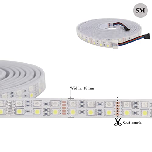 Tira LED RGBW impermeable 16.4 pies 600 LEDs SMD 5050 miniatura 2