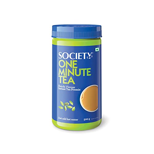 Image of Society One Minute Tea | Elaichi Flavour | Made With Cardamom | Flavoured Instant Tea | 500 Gram Jar | Pack Of 2, Black Tea