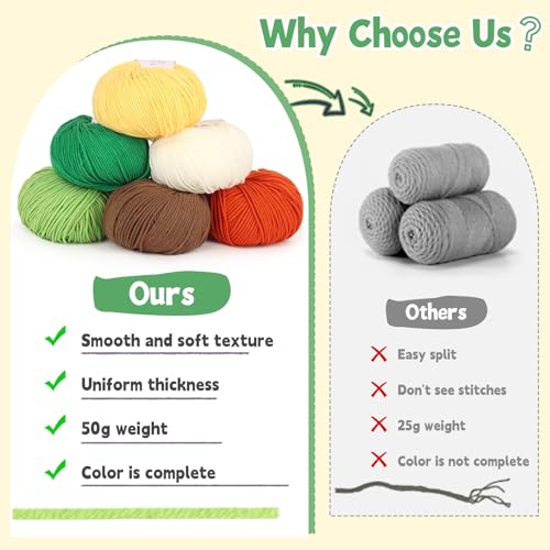Image of Katech Cotton Yarn for Crocheting-55% Cotton 45% Acrylic-#3 DK (Light)-Super Soft Milk Cotton Yarn-Great Crochet and Knitting Starter Kit for Colorful Craft（Dark Green）