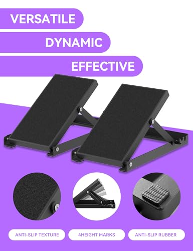 HAFITH Cunha de Agachamento, Altura Ajustável, Pacote com 2 Pranchas Inclinadas de Metal para Agacha
