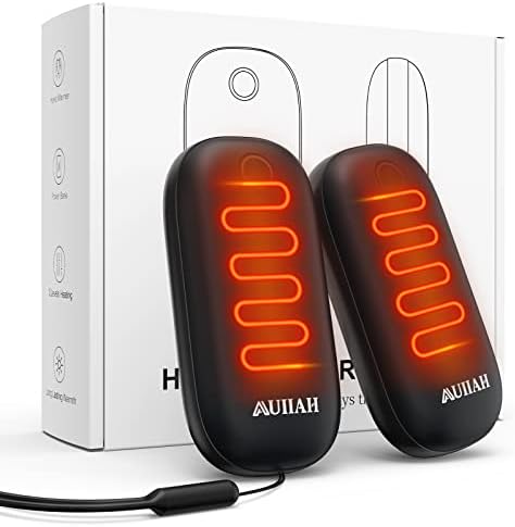 Hand Warmers, 12000mAh Electric Hand Warmers Rechargeable 2 Pack, Hand Warmers Reusable for Double Hands with 3 Levels Heat Up to 131℉, 0.3LB Portable Hand Warmer Power Bank for Golf Raynauds Hunting