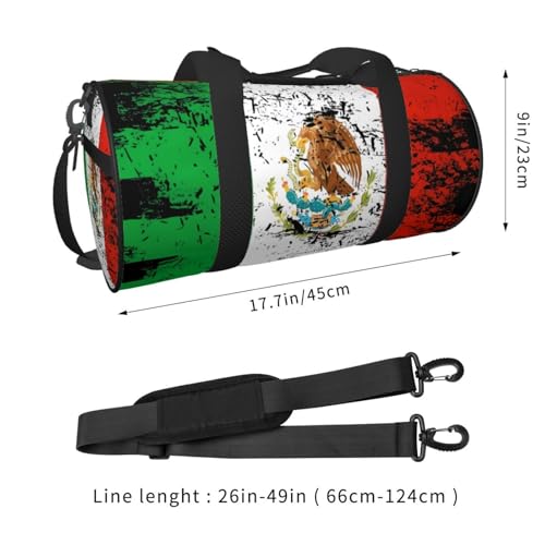 Mexico Mexican Eagle Flag Round Travel Duffel Bag Large Capacity Gym Sports Bags for Hiking Vacation Trips4