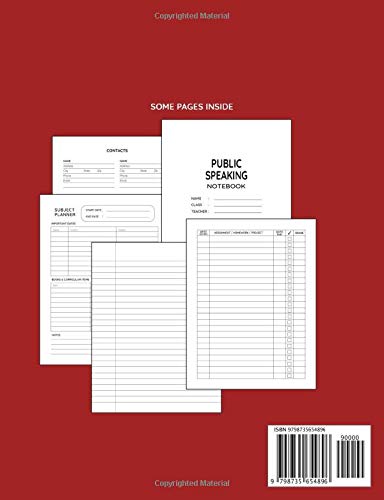 Public Speaking Notebook: Composition Lined Pages with College Ruled Papers for Note-Taking: Reminder of Due Date for Assignment, Homework, Group and ... and Classmates: For High School Girls - Image 2