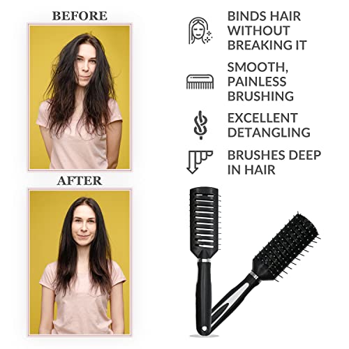 Professional Vented Paddle Hairbrush, Detangle Hair Brush for Women, Men and Kids for Long Thick Curly Dry and Wet Hair Care Brush 23cm - Image 5