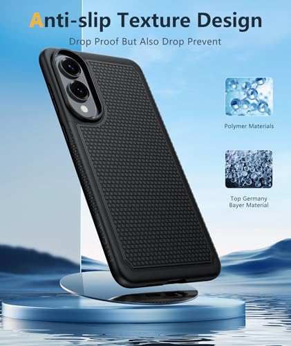 Image of FNTCASE for Samsung Galaxy S25-Edge Case: Lightweight Cell Phone Cover Military Grade Drop Protection with Non Slip Textured Back | Rugged Shockproof Protective Bumper Cases(Black)