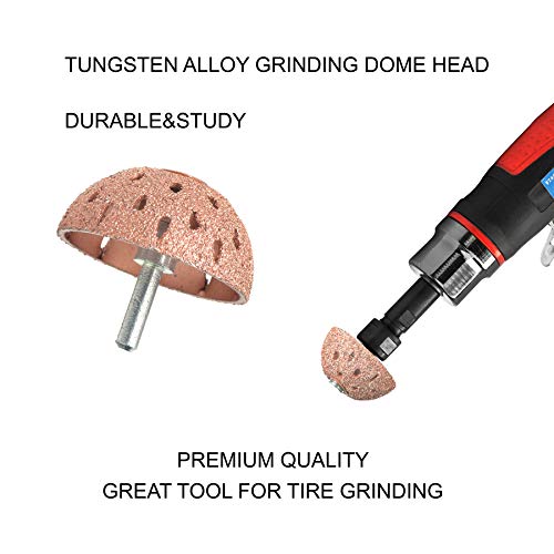 2 Inch 70 Grid Buffing Wheel For Tire,Csctek 3/8"-24 Thread" Tungsten Steel Bowl Repair For Tire,Rubber Grinding Head With 6Mm(0.24 Inch) Shank Rod Adapter #TOP4