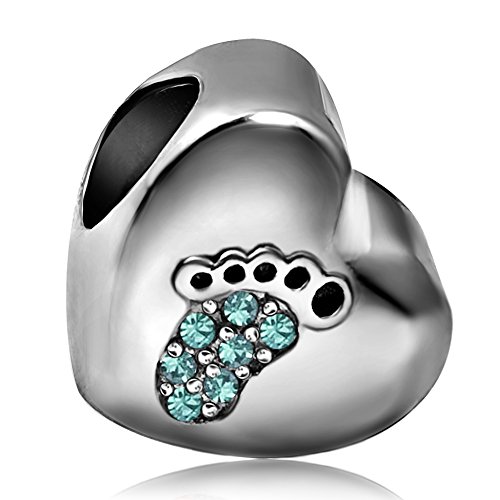 Love Feet Heart Mom Mommy Birthday Birthstone Jan-December Womens Beads Charms for Bracelets Mother Wife Sister Grandma Jewelry3