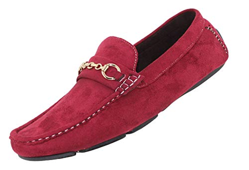 Amali Ecker, Mens Casual Shoes - Mens Loafers - Mens Moccasins - Slip On Shoes for Men - Driving Shoes for Men - Chain Ornament, Comfortable Slipper