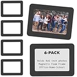 Iconikal 6-Pack Magnetic Photo Frames, Black, 4 x 6-Inch Encompases and Holds Picture to Refrigerator