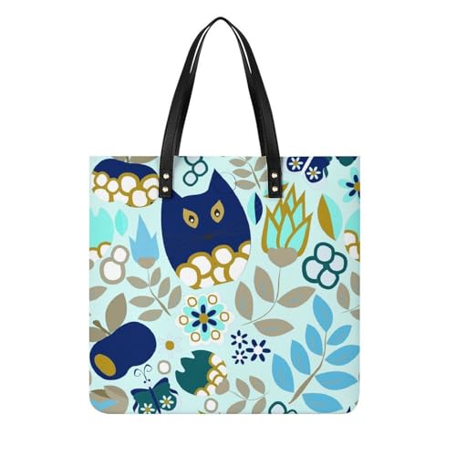 Tote bag pour voyage feuille et hibou, l'idée cadeau idéale pour femme active et voyageuse