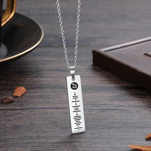 Personalized Music Spotify Scan Code Necklace Custom Bar Pendant Necklace for Women Men Engraved Name Necklace Stainless Steel Necklace Jewelry Gift4