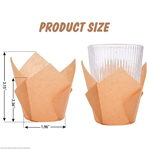 200Pcs Tulip Cupcake Liners Muffin Baking Liners Holders Premium Baking Cups Cupcake Wrappers Christmas Cupcake Lliners For Weddings, Birthdays, Anniversaries, And Special Occasions（Natural） #TOP2