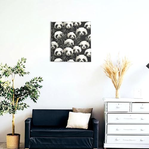 Toile murale panda noir et blanc - Tableau déco chambre moderne - 4